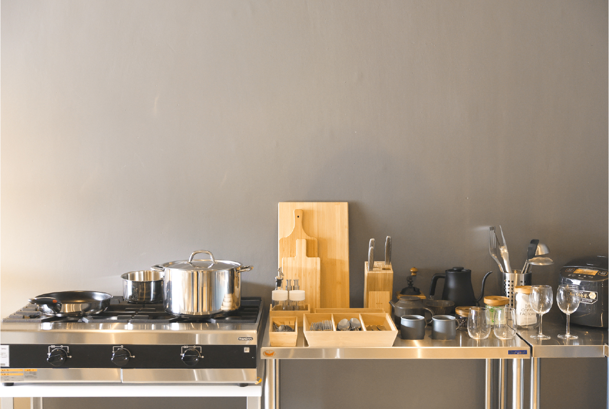 広々としたスペースで調理ができます。