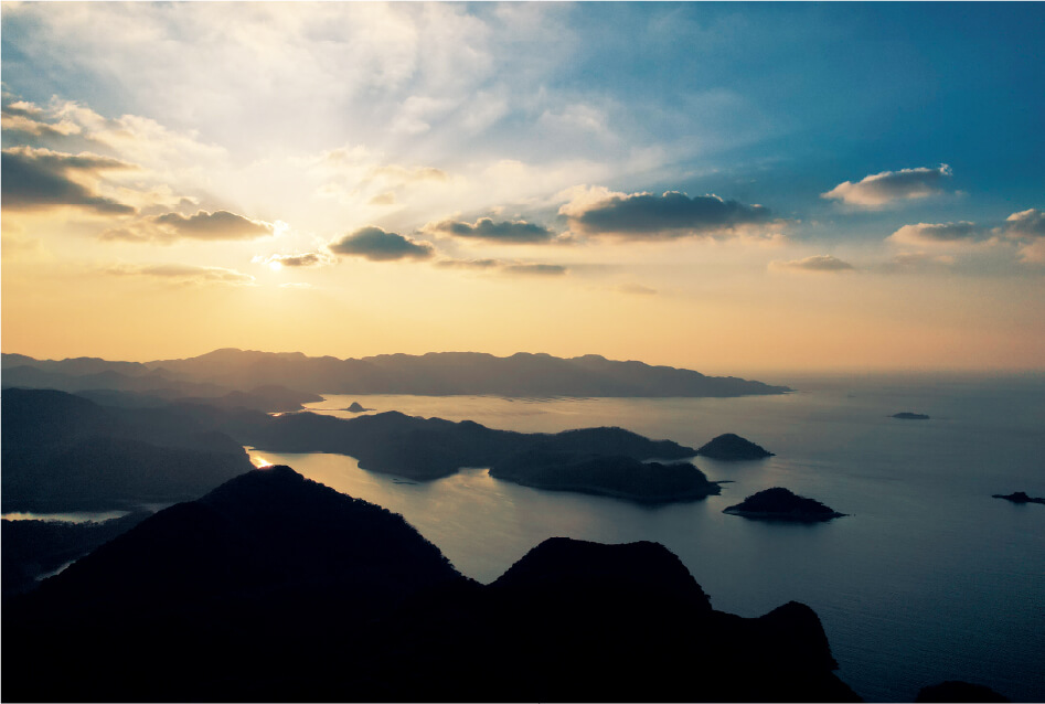 広い空で満喫できる夕焼け